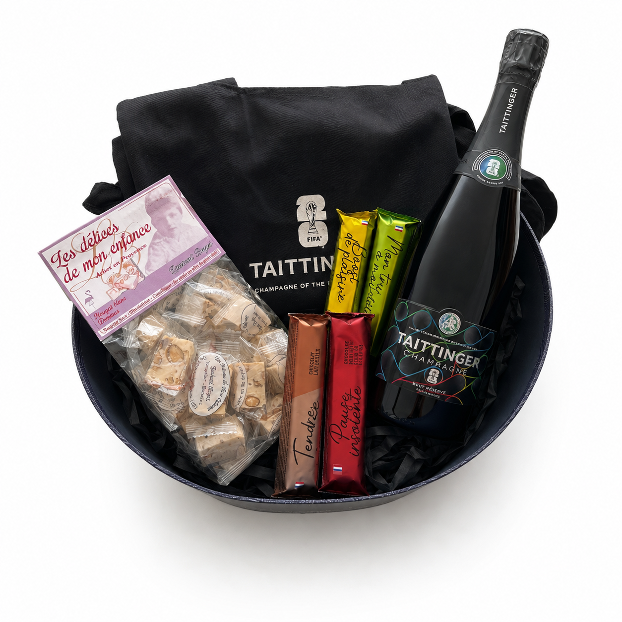 Champagne, Nougat & Chocolates Gift Basket