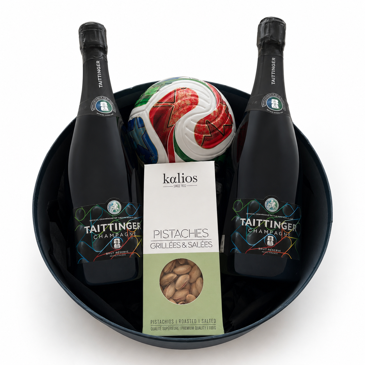 Champagne, Official World Cup Ball & Pistachios Gift Basket