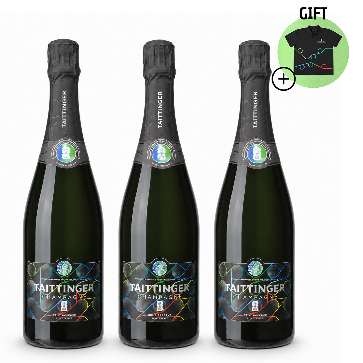 Taittinger Champagne Brut Réserve – FIFA World Cup 26 Edition (Set of 3)