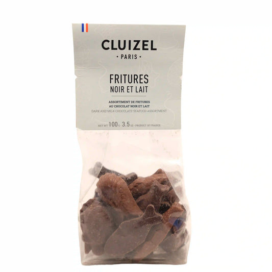 Cluizel Fritures Dark & Milk Chocolate Seafood Assortment, 100g