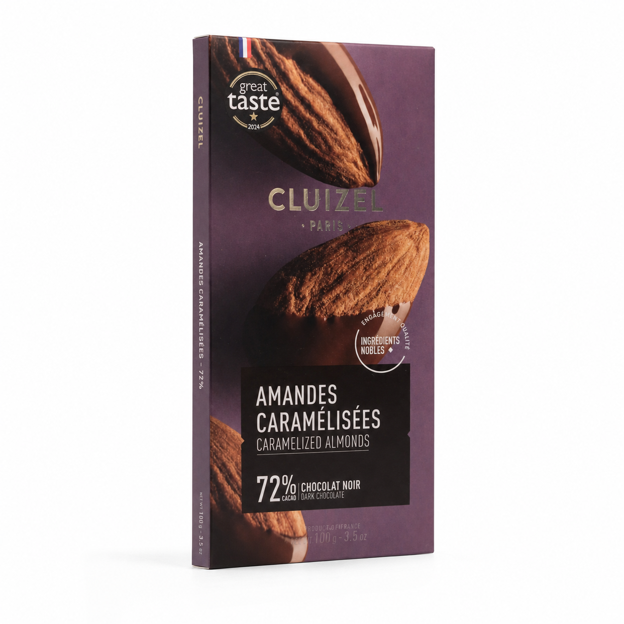 Cluizel Caramelized Almonds 72% Dark Chocolate