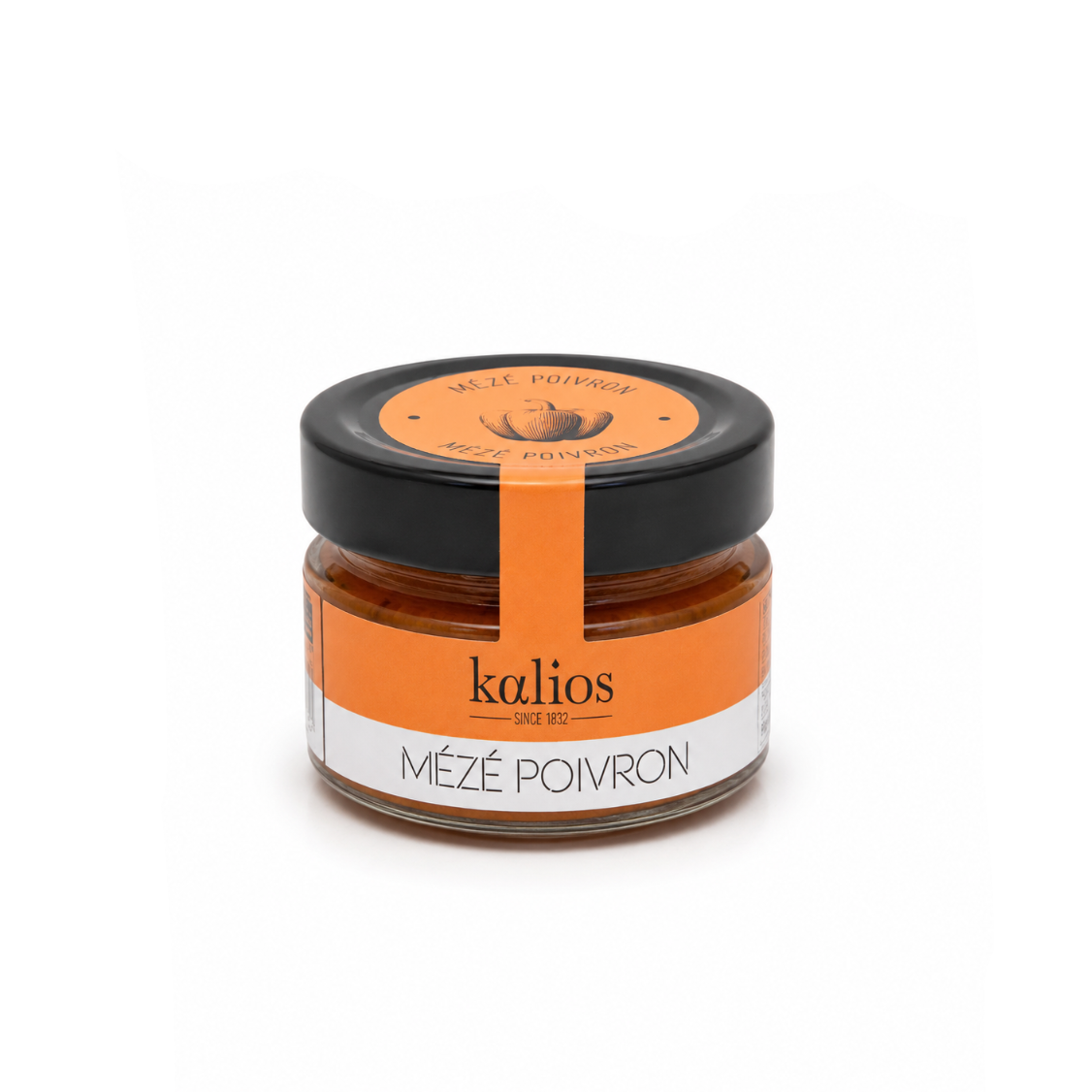Jar of 'Mézé Poivron' by Kalios on a white background