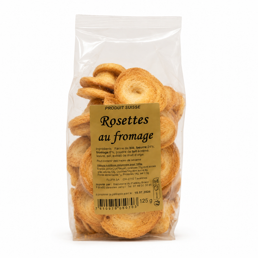 Packaged cookies with a label on a white background