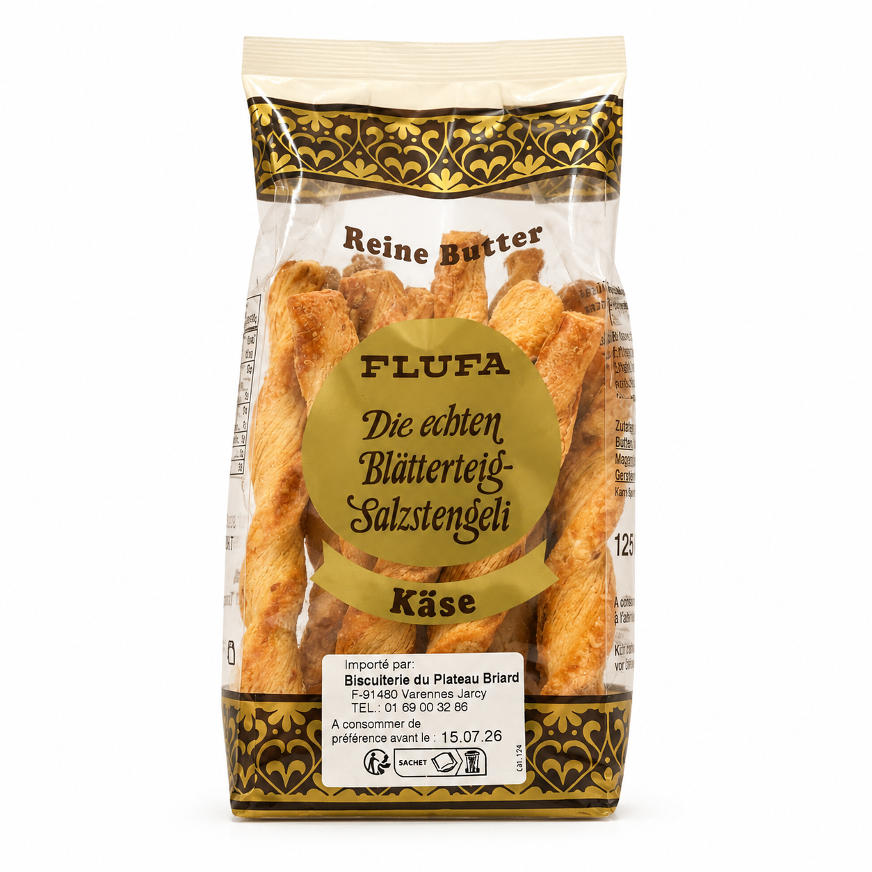 Packaged food item with visible branding on a white background