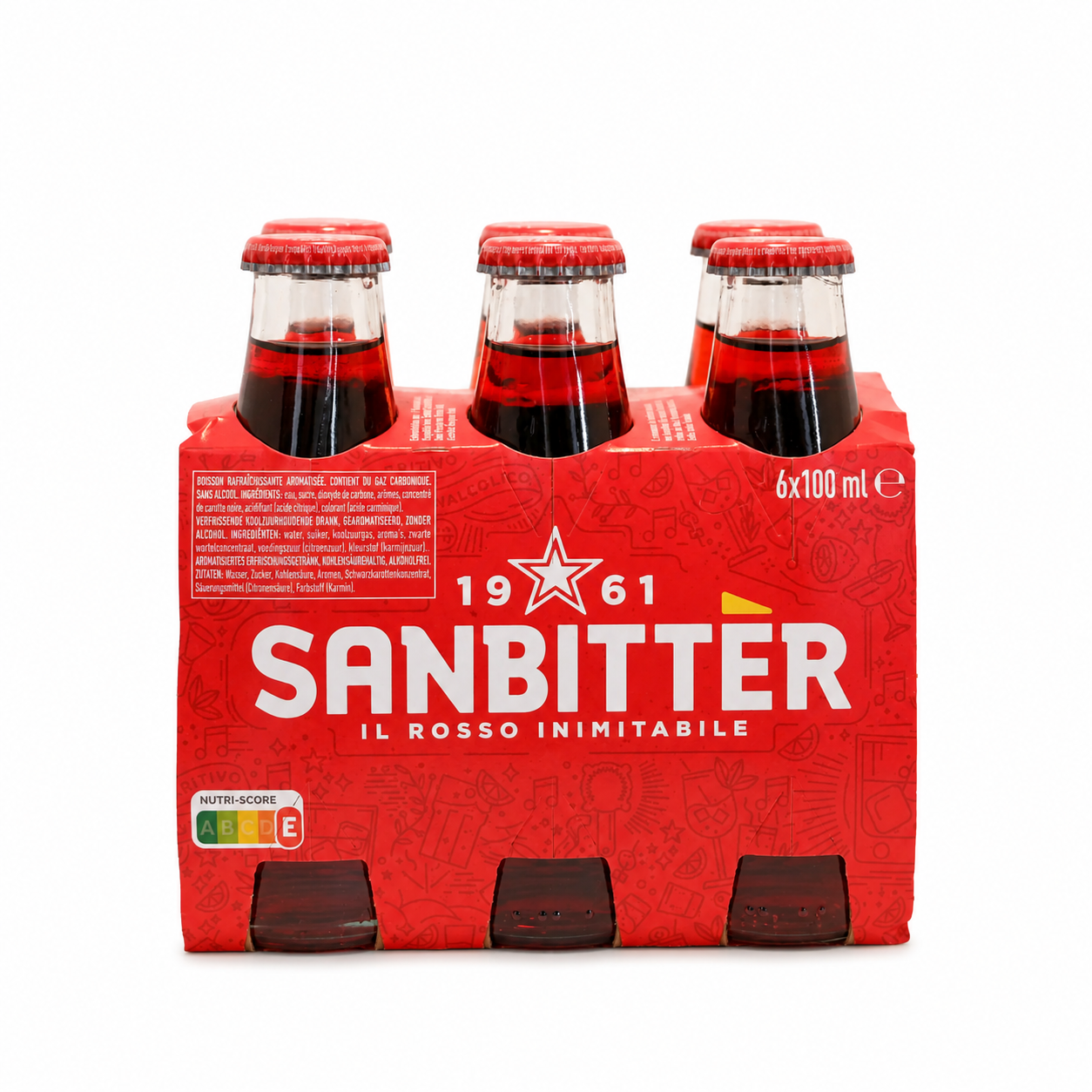 Sanbitter Il Rosso Non-Alcoholic Aperitif, 6x100ml