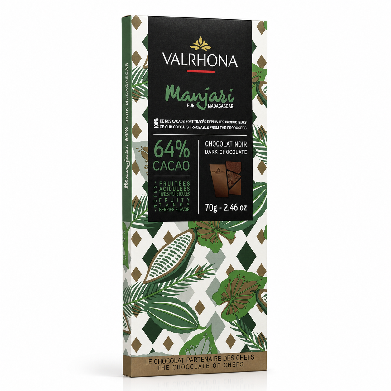 Valrhona Manjari Dark Chocolate Bar, 70g