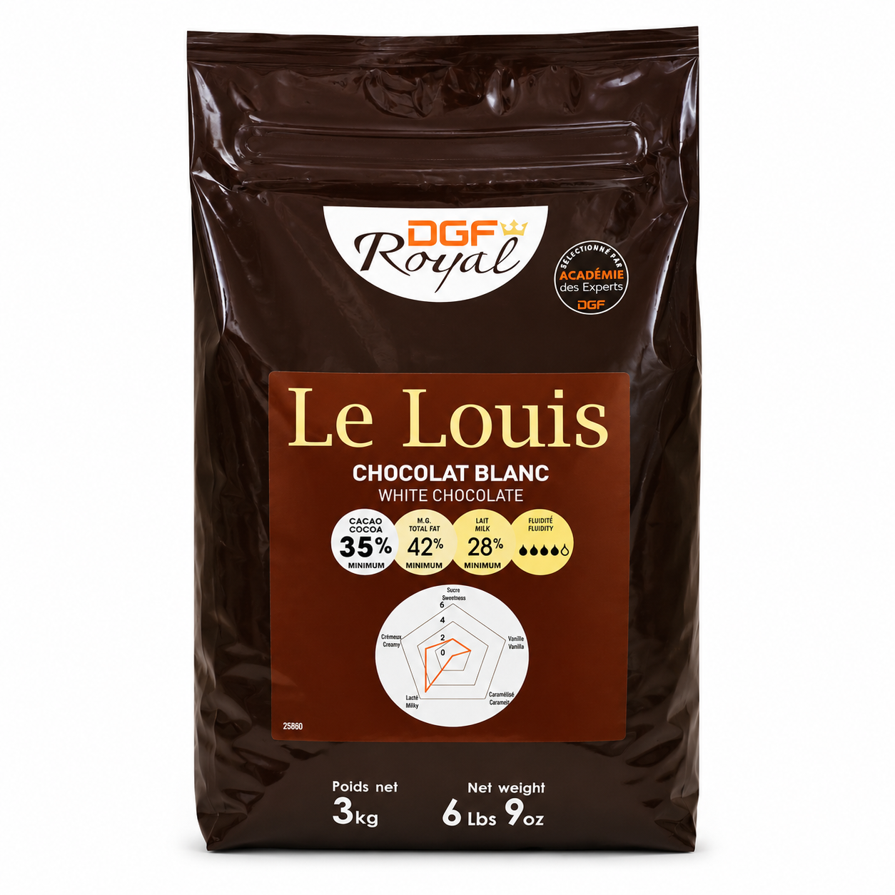 White Chocolate Couverture Le Louis 35%, 3kg